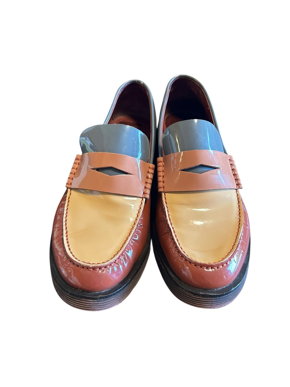 Jeffrey Campbell Recess Colorblock Patent Leather Loafers Shoes Womens Size 7.5 - Picture 1 of 6